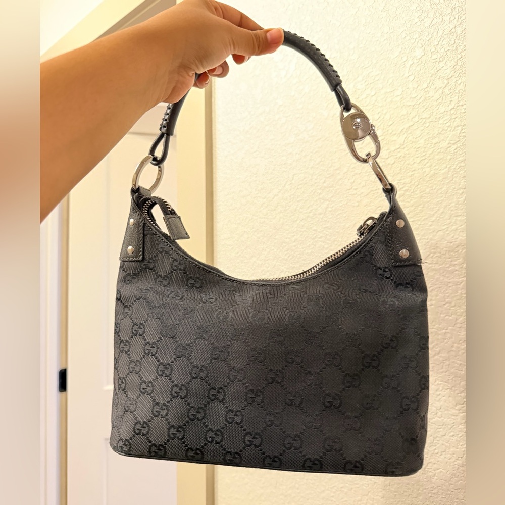 Gucci Black Monogram Shoulder Bag